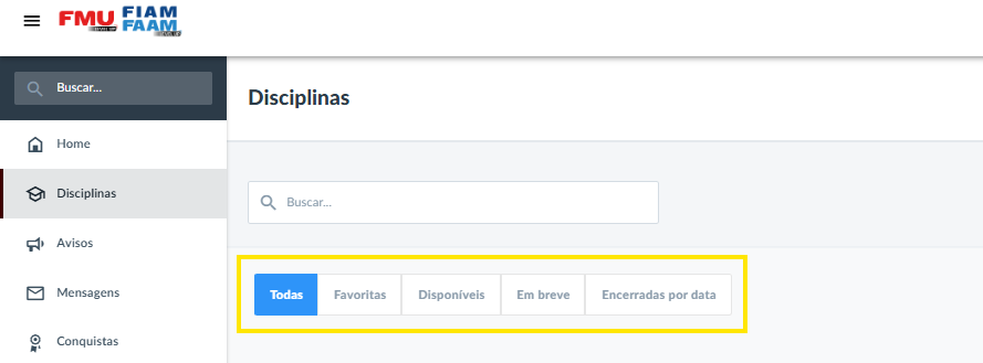 Filtros de situação